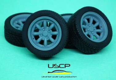 24P181 1/24 JBW SUPERLIGHT 2 13'' + Tires for Mni Cooper Hasegawa, Fujimi