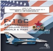 [사전 예약] D48053 1/48 USAF F-16C "AGGRESSORS" POLAR SPLINTER CAMO DIE-CUT FLEXIBLE MASK FOR ACCURATE AIRFRAME PAINTING OF THE KINETIC 48102 SCALE 1/48 KIT