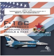 [사전 예약] D48055 1/48 USAF F-16C "AGGRESSORS" POLAR SPLINTER CAMO DIE-CUT FLEXIBLE MASKFOR ACCURATE AIRFRAME PAINTING OF THE TAMIYA 61106 SCALE 1/48 KIT