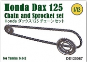 [사전 예약] DE12087 1/12 Chain and Sprocket set for Honda Dax 125 Tamiya