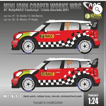 [사전 예약] MFZ-TK2430 1/24 Mini Cooper WRC Sordo, Meeke - Rally RACC Catalunya 2011 (resin parts + P/E + decals) conversion for Hasegawa