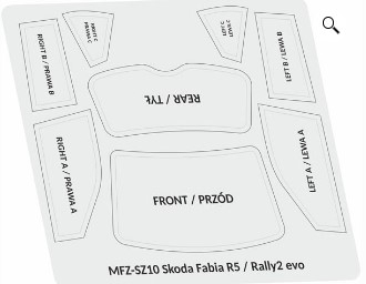 [사전 예약] MFZ-SZ10 1/24 Skoda Fabia R5/Rally2 window paint masks