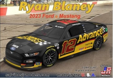 SJM-2023RBA 1/24 Ryan Blaney 2023 NASCAR Ford Mustang Race Car (Advanced Auto) (Ltd Prod)