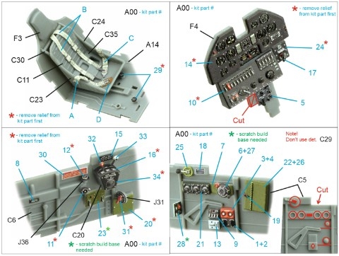 [사전 예약] QD32162 1/32 P-40N Warhawk 3D-Printed & coloured Interior on decal paper (Trumpeter)