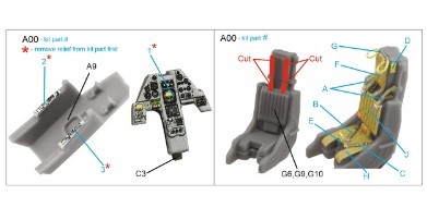 [사전 예약] QD72127 1/72 AV-8A late 3D-Printed & coloured Interior on decal paper (Airfix)