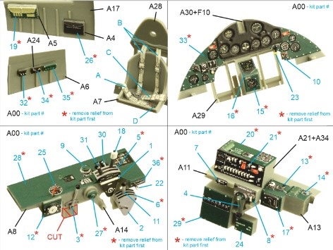 [사전 예약] QD32185 1/32 F4F-4 Wildcat 3D-Printed & coloured Interior on decal paper (Trumpeter)