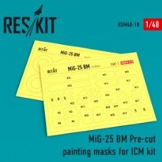 [사전 예약] RSM48-0018 1/48 MiG-25BM Pre-cut painting masks for ICM kit (1/48)