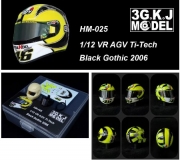 HM-025 1/12 MOTOGP Rossi Helmet Model AGV Ti-Tech Black Gothic 2006