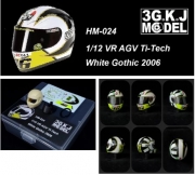 HM-024 1/12 MOTOGP Rossi Helmet Model AGV Ti-Tech White Gothic 2006