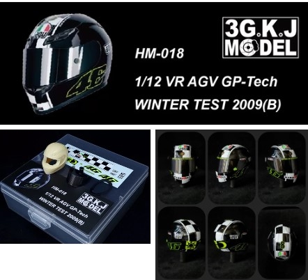 HM-018 1/12 MOTOGP Rossi Helmet Model AGV GP-Tech WINTER TEST 2009 (B)