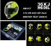 HM-017 1/12 MOTOGP Rossi Helmet Model AGV GP-Tech WINTER TEST 2009 (Y)