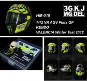 HM-010 1/12 MOTOGP Rossi Helmet Model Touched by AGV Pista GP VALENCIA 2012