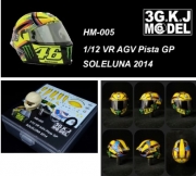 HM-005 1/12 MOTOGP Rossi Helmet Model AGV Pista GP SOLELUNA 2014