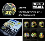 HM-004 1/12 MOTOGP Rossi Helmet Model AGV Pista GP-R SOLELUNA 2016