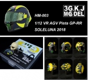 HM-003 1/12 MOTOGP Rossi Helmet Model AGV Pista GP-RR SOLELUNA 2018