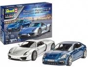 [사전 예약] 05681 1/24 Revell Gift Set Porsche 918 Spyder & Panamera with Contacta Professional Glue, Paintbrush & Selected Aqua Colors