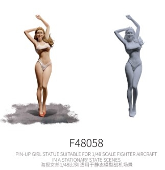 [사전 예약] F48058 1/48 PIN-UP GIRL STATUE SUITABLE FOR 1/48 SCALE FIGHTER AIRCRAFT IN A STATIONARY STATE SCENES