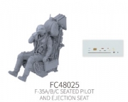 [사전 예약] FC48025 1/48 F-35A/B/C Seated Pilot and Ejection Seat FOR  Tamiya 1/48 KIT