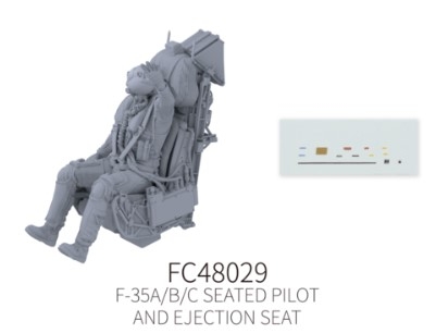 [사전 예약] FC48029 1/48 F-35A/B/C Seated Pilot and Ejection Seat FOR  Tamiya 1/48 KIT