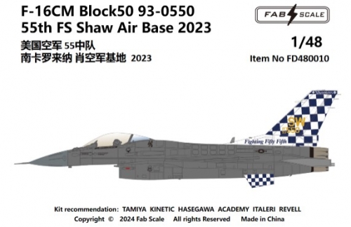 [사전 예약] FD72010 1/72 F-16CM Block50 93-0550 55th AF Shaw Air Base 2023