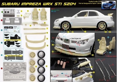 Z178 1/24 Subaru Impreza WRX STi S204 part set for Fujimi