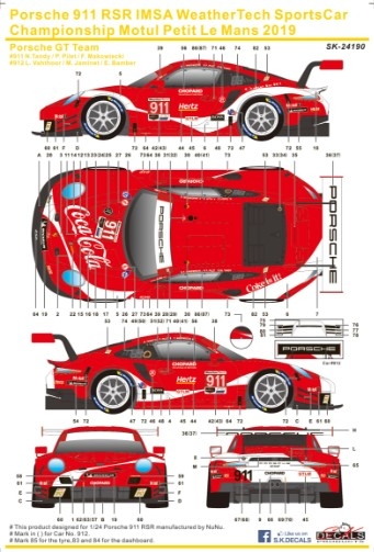 SK24190 1/24 Porsche 911 RSR IMSA WeatherTech SportsCar Championship Motul Petit Le Mans 2019 Porsch