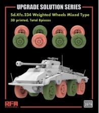 [사전 예약] RM2078 1/35 3D Printed Wheels for Sd.Kfz.234/4 Mixed Type (Type A 4pcs+Type B 4pcs)