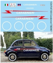 TBD967 1/24 Water Decals for Fiat 500 Carabinieri livery Decal TBD967