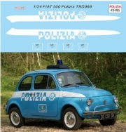 TBD968 1/24 Water Decals for Fiat 500 Polizia livery Decal TBD968