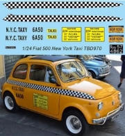 TBD970 1/24 Water Decals for Fiat 500 New York Taxi Decal TBD970