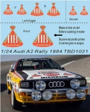 TBD1021 1/24 HB Water Decals for Audi Quattro A2 Rally 1984 TB Decal TBD1021