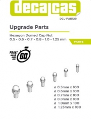 DCL-PAR129 Fasteners for 1/24,1/20,1/12 scale models: Hexagon domed cap nut (100+100+100+100+100+100