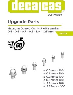 DCL-PAR130 Nuts for 1/24,1/20,1/12 scale models: Hexagon domed cap nut with washer (100+100+100+100+