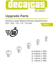 DCL-PAR132 Fasteners for 1/24,1/20, 1/12 scale models: Slotted large raised cheese head screws (100+