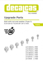 DCL-PAR135 Fasteners: Bolt with Nut and washer - Type 1 (100+100+100+100+100+100+100 units/each)