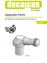 DCL-PAR136 Air valve for 1/12 scale models: 90 Degree Valve Stems - Type 1 (24 units/each)