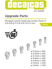 DCL-PAR138 Fasteners: Hex socket head cap (100+100+100+100+100+100+100 units/each)