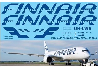 TBD246 1/144 Airbus A350 Finnair Livery Decals TB Decal TBD246