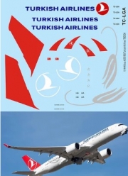 TBD504 1/144 Turkish Airlines Livery Decals for Airbus A350 900 TB Decal TBD504