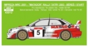 REJ43012 1/43 Decal – Subaru Impreza WRC 2002 - Matador rally team 2003 1/43 for Heller kit