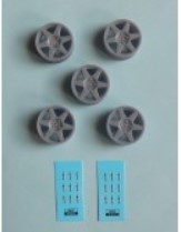 REJSP942 1/24 Wheels – Speedline ( 6 spoke tarmac ) / 5 pcs for Escort RS Cosworth 1/24 for Tamiya /