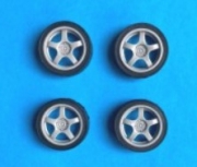 REJSP938 1/24 Wheels + tires – Enkei ( 5 spoke tarmac ) / 4 pcs for Lancer EVO III,IV,V,VI 1/24 for