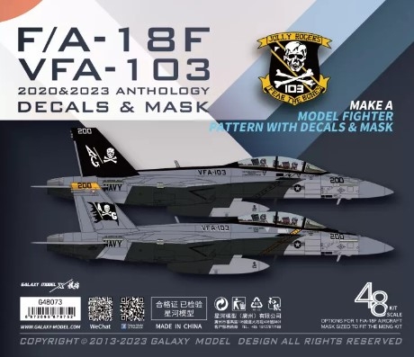 [사전 예약] G48073 1/48 VFA-103 JOLLY ROGERS AG-200 F/A-18F ANTHOLOGY 2020&2023 FOR THE MENG LS-013 SCALE 1/48 KIT