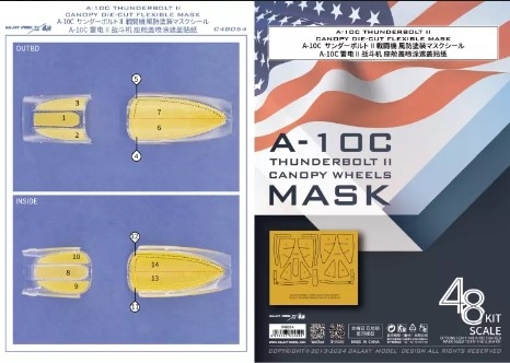 [사전 예약] C48054 1/48 A-10C Thunderbolt II Canopy DIE-CUT Flexible MaskFOR THE G.W.H SCALE 1/48 L4829 KIT