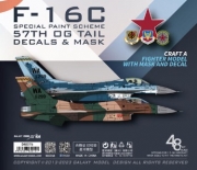 [사전 예약] D48076 1/48 USAF 64TH AGGRESSOR SQUADRON F-16C BLOCK 25 FALCON“57TH OG TAIL”SPECIAL PAINT SCHEME（NO.84-0299）MASK&DECAL   FOR THE KINETIC K48102 SCALE 1/48 KIT