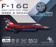 [사전 예약] D48100 1/48 TURKISH AF 192ND TIGER SQ F-16C 2023 COLOR SEPARATION DIE-CUT FLEXIBLE MASK&DECAL FOR ACCURATE AIRFRAME PAINTING OF THE TAMIYA 61101 SCALE 1/48 KIT