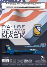 [사전 예약] D72018 1/72 BLUE ANGELS U.S. NAVAL FLIGHT DEMONSTRATION SQUADRON F/A-18E SUPER HORNET STRIKE FIGHTER 2022 COLOUR SEPARATION DIE-CUT FLEXIBLE MASK&DECALS FOR 1/72 ACADEMY 12547