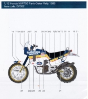 [사전 예약] DP302 1/12 Honda NXR750 Rothmans Paris-Dakar Rally 1986