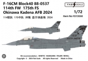 [사전 예약] FD72030 1/72 F-16CM Block40 88-0537 114th FW  175th FS Okinawa Kadena AFB 2024