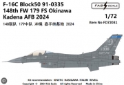 [사전 예약] FD72031 1/72 F-16C Block50 91-0335 148th FW 179 FS Okinawa Kadena AFB 2024